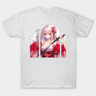 Samurai Girl with Katana T-Shirt